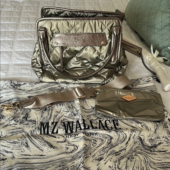 MZ Wallace Silver Quilted Tote with Structured Design - Picture 5 of 5